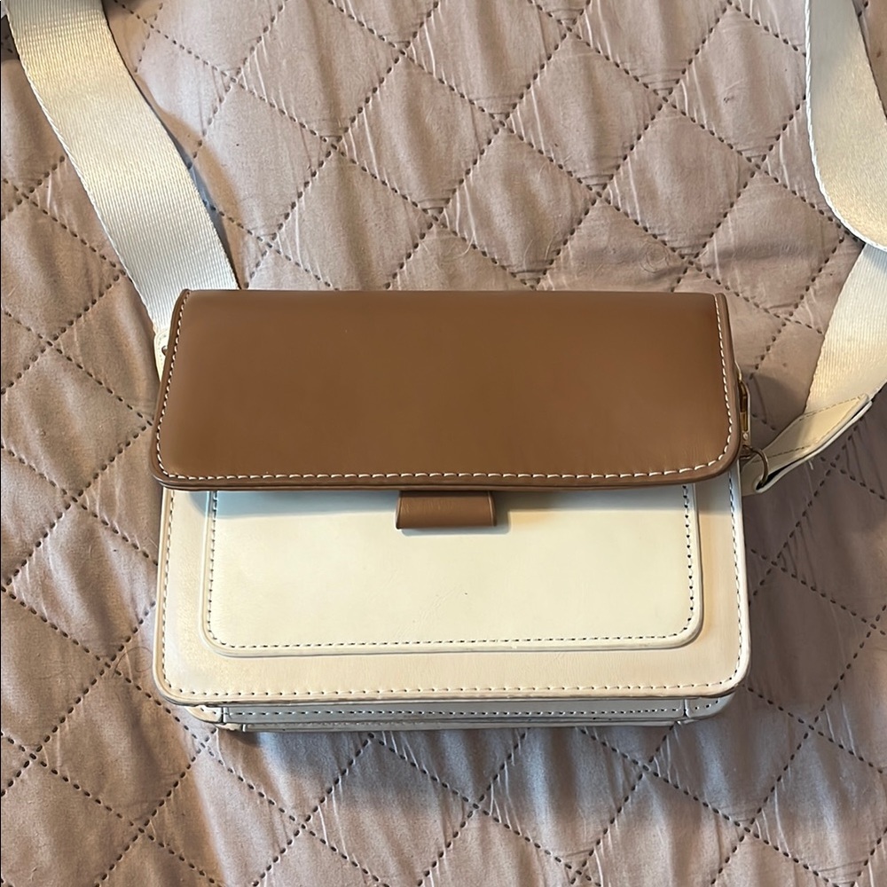 Two-Tone Brown and Cream Women's Bag